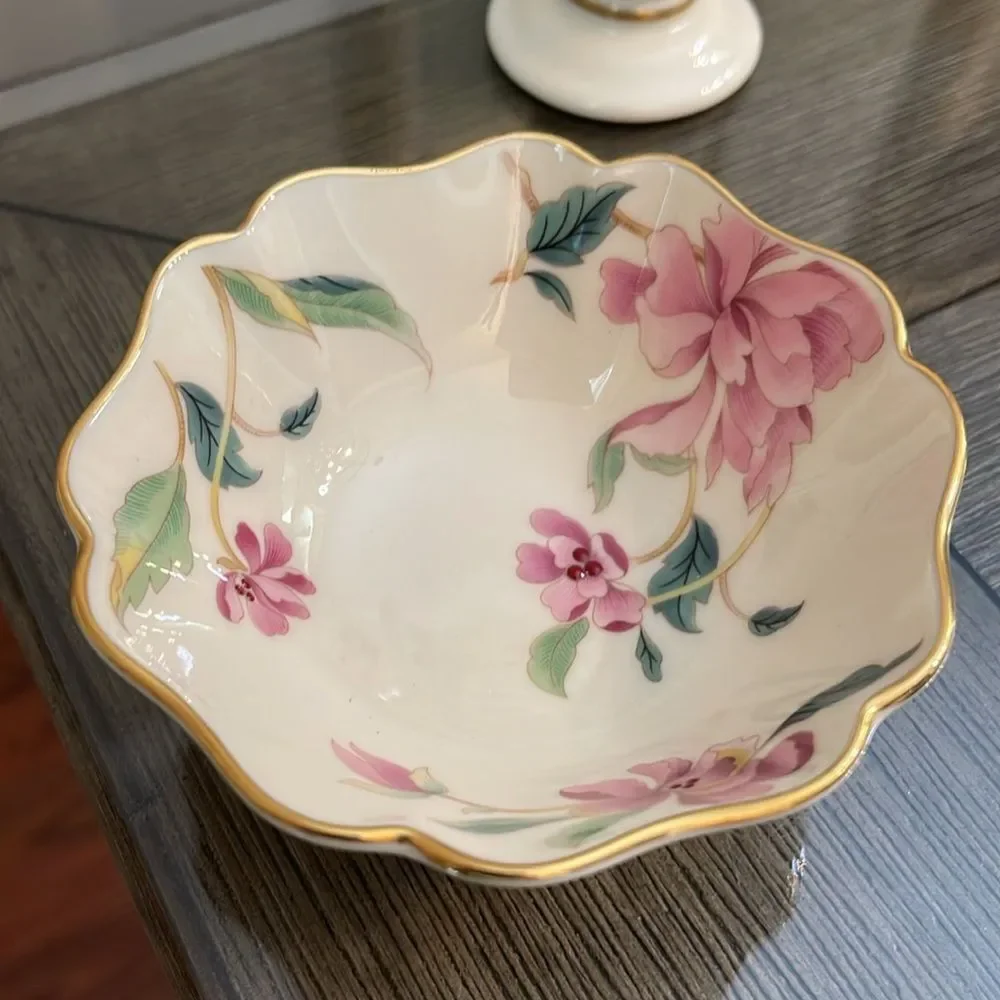 Lenox Barrington Vase & Bowl Floral Flower Vase & Trinket Dish